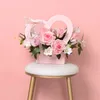 Papel de regalo 10 piezas Cajas de flores en forma de corazón Caja de papel de embalaje romántico Cesta de mujer Bolsas portátiles Envoltura Amor 230625