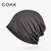 BeanieSkull Caps COKK Chapeaux Bonnets Pour Hommes Femmes Unisexe Automne Été Bonnet Coton Couleur Unie Élastique Bonnet Hip Hop Baggy Cap Mâle Femelle Mince 230626