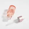 Vorratsflaschen, leer, 10 ml, 15 ml, 30 ml, rosa Glas-Tropfflasche mit Pipette, nachfüllbar, ätherisches Öl, Kosmetikfläschchen, Großhandel 20 Stück