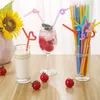 Wholesale Disposable Straw Creative Style Straws Drink Beverage Juice Coke Plastic Heat Resistant Flexible Children's Straws Environmental Protection 100 PCS