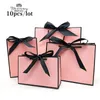 Gift Wrap Pretty Pink Kraft Bag Gold Present Box For Pajamas Clothes Books Packaging Handle Paper Bags 230625