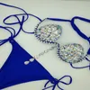 Dames Badmode Bikini Set Bling Stenen Diamant Vrouwen Sexy Halter Kristal Badpak Beachwear Biquini 230625
