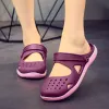 36-41 Kvinnor Mules Cogs Female Sandals Summer Flat Heel Solid Casual Soft Sole Beach Slippers Ladies Garden Shoes HW38