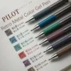 6pcs Pilot Suyu Yukarı Retro Renkli Jel Kalem 0.4mm 0.5mm 6 Metal Renkler Mürekkep Pürüzsüz Penoint Dekoratif Scrapbook Öğrenci Kırtasiye