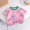 T skjortor sommar o nacke t shirt baby kort ärm tees tryck blommor tops barn tjej kläder bomull casual t shirt för 0 6 år 230626