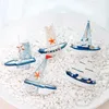 Model Set Sailboat Model Decoration Mini Wooden Boat Ship Nautical Sailing Miniature Ornamentpirate Figurine Cruise Home Marine Theme 230625