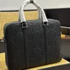 Bolsa de couro masculino de designer Bolsa de laptop de negócios de luxo Bolsa de grande capacidade preto amarelo 2 cores