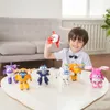 Transformation Toys Robots Super Wings 5 ​​"Storlek Supercharged Transformation Crystal Bucky Transform Bot Airplane Robot Figures Transformation Toys for Child 230625