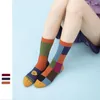 Chaussettes Femme Contrast Check AB Tape Measure Femme Sweet And Lovely Lolita Middle Tube