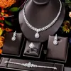 Naszyjnik Zestaw Kellybola African Bride Pierścienie Bransoletka 4PCS dla kobiet Nigerian Wedding Jewellery Gift