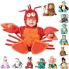 Pagliaccetti Arrivo Alta qualità Neonati maschi Ragazze Costume da dinosauro di Halloween Pagliaccetto Abbigliamento per bambini Set Bambino Co-splay Triceratopo 230625