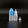 Lotto 100 Pz 3 ML Flaconi contagocce in plastica con tappi a prova di bambino Suggerimenti per tappi a prova di bambino Comprimibili per e Cig con capezzolo lungo Xapok