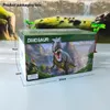 Conjunto de brinquedos de pista de dinossauro de escalada para animais de estimação eletrônicos 139 PCS Dinosaur World Road Race-Flexible Track Playset Dinosaur Car Toys for boy Gift 230625