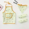 3Pcs/Set Baby Kids Toddler Waterproof and Stain Resistant Apron Bandana Sleeves Art Smock Feeding Bib Accessories 12-36 Months