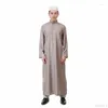 Vêtements ethniques arabe Abaya islamique hommes Jubba Thobe Robes robe musulmane arabie saoudite Galabia Ropa Hombre Qamis Homme Cosplay Costumes