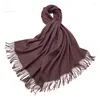 Scarves Factory Wool Scarf Women Winter Autumn Pure Woolen Men Shawl Wrap Long Female Cape Ladies Pashmina 200-70