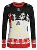 Pulls pour hommes Ugly Christmas Knitted Pullover Merry Alphabet Brodé Crew Neck Pullovers