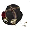 Beretti cappello a cilindro Steampunk per uomini con occhiali gay bowler gothic Halloween dxaa