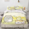 Sängkläder sätter japansk tecknad Sumikko Gurashi Anime Sängkläder set kawaii söt sumikkogurashis täcke täckt täcke omslagskudde drottning kung 230625