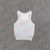 Damska kamizelka sportowa Wysoka elastyczna odzież fitness Hollow Letter Oddychająca koszulka do jogi Krótki top z dzianiny