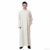 Vêtements ethniques arabe Abaya islamique hommes Jubba Thobe Robes robe musulmane arabie saoudite Galabia Ropa Hombre Qamis Homme Cosplay Costumes