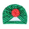 Baby-Cartoon-Wassermelonen-Beanie-Mütze, süßes Kleinkind, Schleife, Kopfbedeckung, Turban, Neugeborene, Schleifen, indische Mütze, Kinder, Mädchen, Jungen, Motorhaube, Hüte, Haar-Accessoires