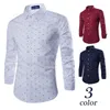 Men's Casual Shirts Men's Autumn Anchor Print Long Sleeve Shirt Turn Down Collar Single Breasted Brand Dress For Men White Navy