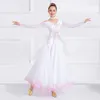 Stage Wear Customized White Ballroom Dance Competition Dress Waltz For Dancing Modern Costumes Ball Tango Dancewear