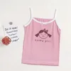 Vest mjuk behandling Bekväma andningsbara flickor Vest Middle Kids Cotton Camisole Clothing Children Crop Top 230625