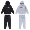 Mens Designer Sweatsuit Jogger Duas peças Set Rainbow Gradiente Letras Toalha Bordado Solto Casual Moletom Com Capuz Com Sweatpants Trapstar Tracksuit