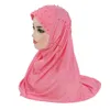 Hijabs Double Layer Mesh Beads Hijab Turban Muslim Women Instant Scarf Amira Veil Fashion Hat Islamic Shawls Wrap Pull On Cap 230626