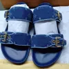 2023 Summer Leather Sandals Beach Cork Slippers Casual Double Buckle Clogs Slides Women Slip On Flip Flop Shoes Size 35-43 Without Box babiq05