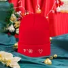 Beanies Christmas Snowflake Bow Beanie Knitted Hat Men's And Women's Festive Year's Year Presents Valentine's Gift For Her