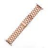 Bracelet en acier inoxydable pour Apple Watch 42 mm 38 mm Série 3 2 1 Bracelet en métal 3 perles Bracelet à maillons pour iWatch Série 4 5 6 Taille 40 mm 44 mm Série 7 8 Taille 41 mm 45 mm 49 mm