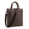 Aktentaschen PNDME Vintage Männer Frauen Hand Aktentasche Business Casual Echtes Leder Laptop Tote Schulter Messenger Tasche