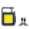 Mini LED Tragbare Schlüsselanhänger Taschenlampe Multifunktions COB Arbeitslicht USB Aufladbare Starke Magnet Outdoor Camping Laterne