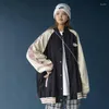 Vrouwen Jassen 2023SS Koreaanse Honkbal Uniform Mannen Vrouwen Trendy Splicing Oversized Plus Size Jas Light Up Streetwear Cool bommenwerper