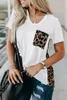 Kadın Tişörtleri 2023 Yaz Gevşek Leopar Baskı Kadınlar Kısa Kollu T-Shirt Gömlek Kadın Kadın Tops
