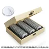 Coin Storage Box With Adjustment Pad 30/50/100PC Adjustable Wooden Commemorative Boxes Coin Capsules Collection Case Holder