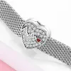 925 argent pour pandora charms bijoux perles Sparkling CZ Flower Hearts Clip charm set