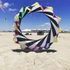 Acessórios para pipa 9KM 2m Snake Spinning Windsock Ring Kite Line Lavanderia inflável Show Kite for Kite Festival 30D Ripstop Nylon com bolsa 230625