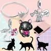 För Pandora Charms smycken 925 charmpärlor tillbehör PAW SCHNAUZER AKITA PUG CHARM SET PENDANT DIY FINE FINE