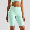 Shorts actifs couleur unie femmes collants côtelés Yoga Fitness taille haute gymnastique sport Leggings courts cyclisme élasticité doux