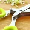 Tijeras multifuncionales para alimentos de cocina, tijeras para cebolla verde de 5 hojas, tijeras para hierbas, especias, tijeras de cocina multicapa, 1 ud.