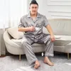 Men's Sleepwear Men Silk Satin Pyjamas Set Plus 7XL Summer Home Wear Spring Man Pajama Sets Clothes Men's Loungewear