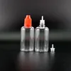 100 st 50 ml Pet Droper Bottle mycket transparent barnsäker säker plast Droper Bottle Squeezable Vapor Rainbow Caps Feggb