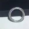 Anel solitário anel infinito 925 prata esterlina micro pave AAAAA zircônia cúbica noivado aliança de casamento anéis para mulheres joias de festa 230626