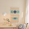 Muurstickers Kamer Macrame Opknoping Tassel Tapestry Home Decor Katoen Handgemaakte Geweven Boheemse geometrische canvas Kunst achtergrond doek tapijt 230625