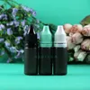 Big Sale 10 ML 100 Pcs LDPE BLACK Color Plastic Dropper Bottles With Tamper Proof Caps & Tips Safe Vapor Squeeze thin nipple Bthpb