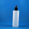 100 PCS 120mlプラスチックドロッパーボトルの改ざんの証拠長い薄い針ノズルチップe cig液リキドオイルジュース蒸気120 ml bqrwg